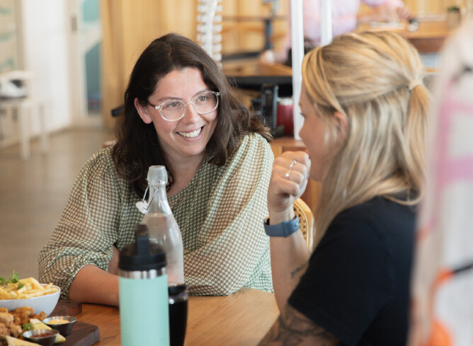 Picture from Brunch by the Bay of people connecting and smiling